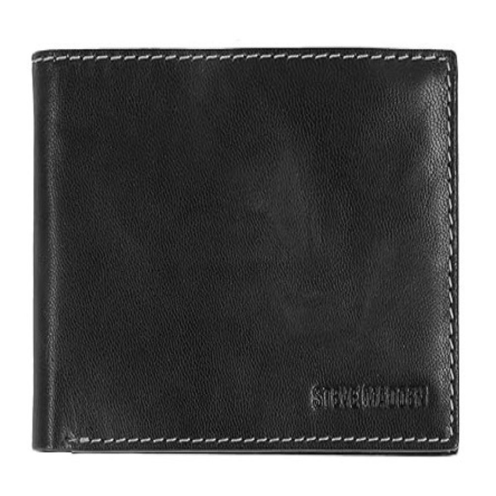 Steve Madden Men's Leather RFID Wallet Extra Capacity Attached Flip Pocket